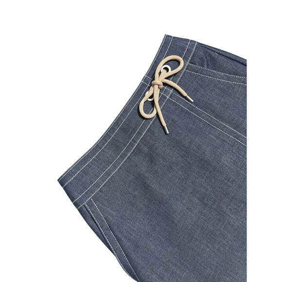 Ann Taylor Petite Heavy Knit Denim Blue Chambray Skirt Straight Stretch Size 2P - Picture 2 of 12